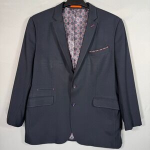Ted Baker London Mens Blazer Suit‎ Jacket Navy Blue Geometric Lined Size 7